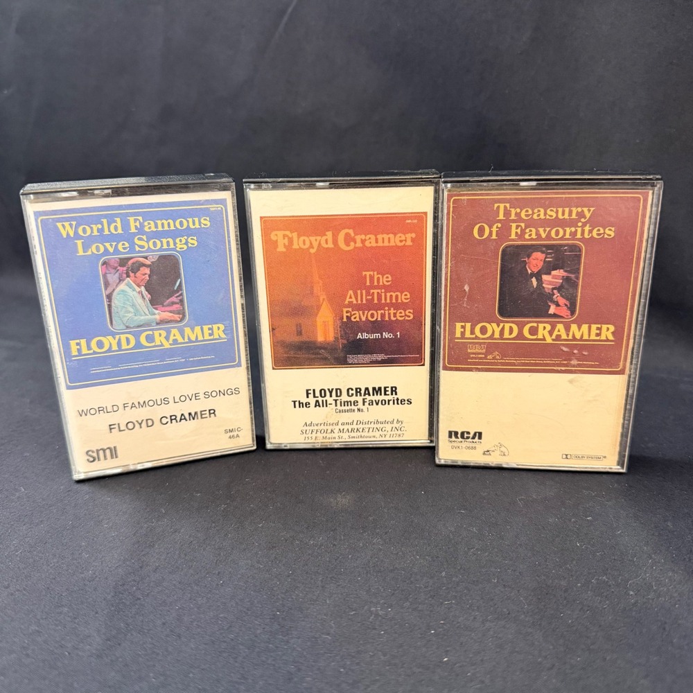 Floyd Cramer Cassette Tape Lot World Famous Love Songs Treasury of Favorites RCA